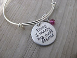 Wedding Day Bracelet - "Today I marry my best friend" Bracelet-  Hand-Stamped Bracelet- Adjustable Bangle Bracelet with an accent bead of your choice
