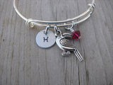 Toucan Charm Bracelet- Adjustable Bangle Bracelet with an accent bead of your choice