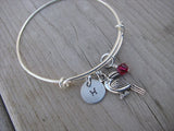 Toucan Charm Bracelet- Adjustable Bangle Bracelet with an accent bead of your choice