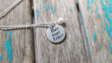Friendship Necklace- Hand-Stamped Necklace "love your tribe" with an accent bead in your choice of colors