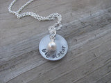 Three Sisters Necklace Set- 3 Necklace Set- "big sister", "middle sister", "little sister" domed pendants- Hand-Stamped Necklaces  -with an accent bead of your choice