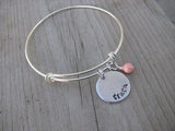 Truth Inspiration Bracelet- "truth"  - Hand-Stamped Bracelet  -Adjustable Bangle Bracelet with an accent bead of your choice