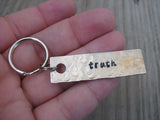 Truth Inspiration Keychain - "truth" - Hand Stamped Metal Keychain- small, narrow keychain