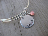 Truth Inspiration Bracelet- "truth"  - Hand-Stamped Bracelet  -Adjustable Bangle Bracelet with an accent bead of your choice