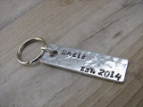 Uncle Keychain-  "Uncle EST. (year of choice)"- Keychain- Textured