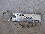 Uncle Keychain - "Best Uncle Ever" - Hand Stamped Metal Keychain- small, narrow keychain