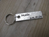 Uncle Keychain-  "Uncle EST. (year of choice)"- Keychain- Textured