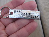 Uncle Keychain - "Best Uncle Ever" - Hand Stamped Metal Keychain- small, narrow keychain