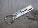 Uncle Keychain - "Best Uncle Ever" - Hand Stamped Metal Keychain- small, narrow keychain