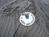 I Will Get Through This Inspiration Necklace- "I will get through this" - Hand-Stamped Necklace with an accent bead in your choice of colors