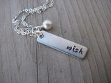 Wish Inspiration Necklace-"wish" - Hand-Stamped Necklace with an accent bead in your choice of colors