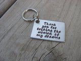 Mother in Law Keychain- "Thank you for raising the woman of my dreams"- Hand Stamped Metal Keychain