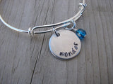 Wonder Inspiration Bracelet- "wonder"  - Hand-Stamped Bracelet  -Adjustable Bangle Bracelet with an accent bead of your choice