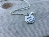 Work in Progress Inspiration Necklace- "work in progress"- Hand-Stamped Necklace with an accent bead in your choice of colors