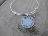 You Were Born to Fly Bracelet- "you were born to fly" - Hand-Stamped Bracelet- Adjustable Bangle Bracelet with an accent bead of your choice